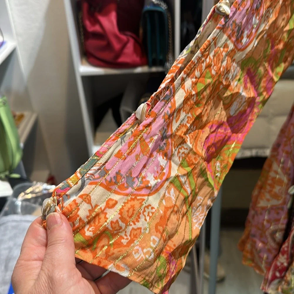 Paisley Multicolor Long Sleeve Dress - Picture 4 of 10